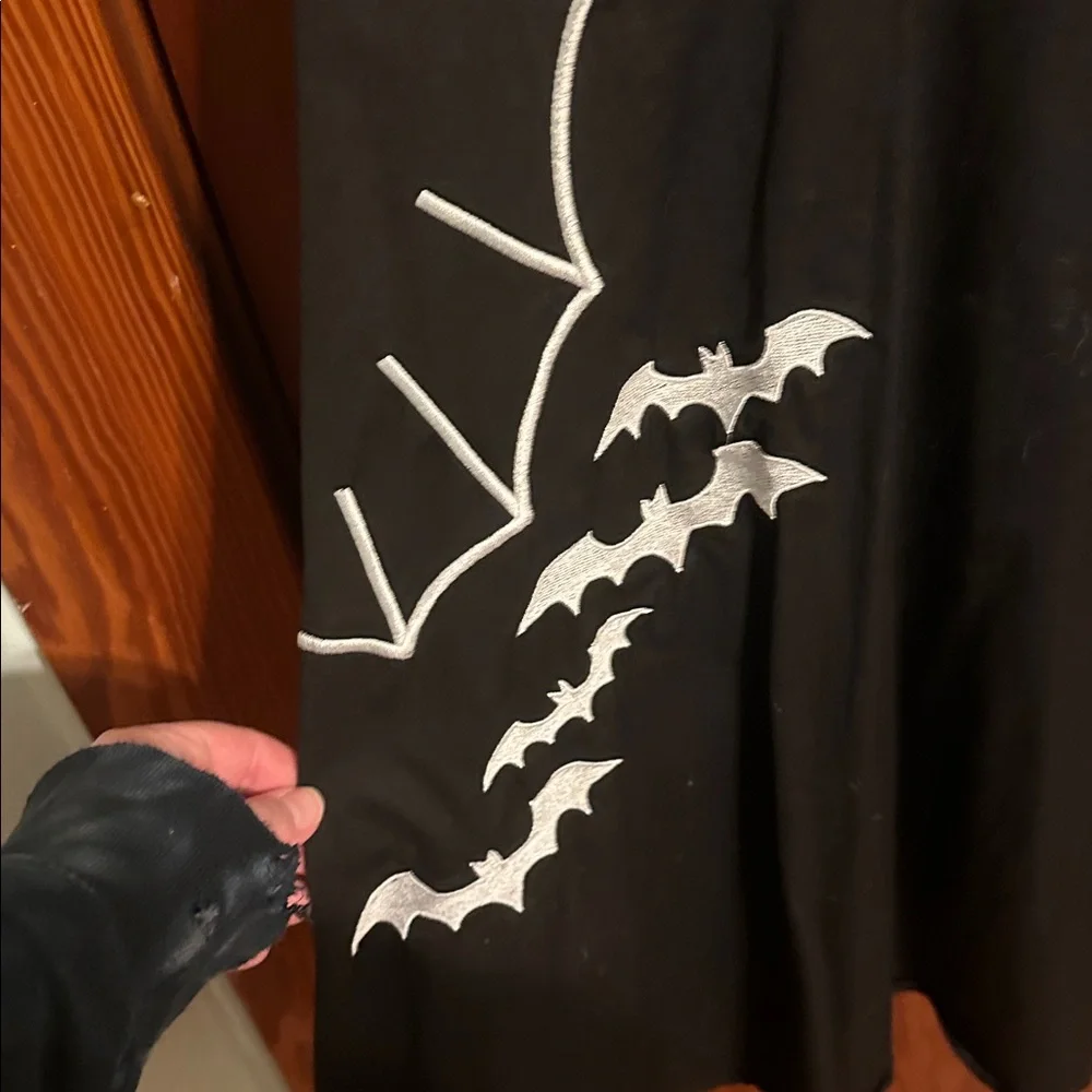 HALLOWEEN Black Dress with White Bat Design XXL - Picture 3 of 4
